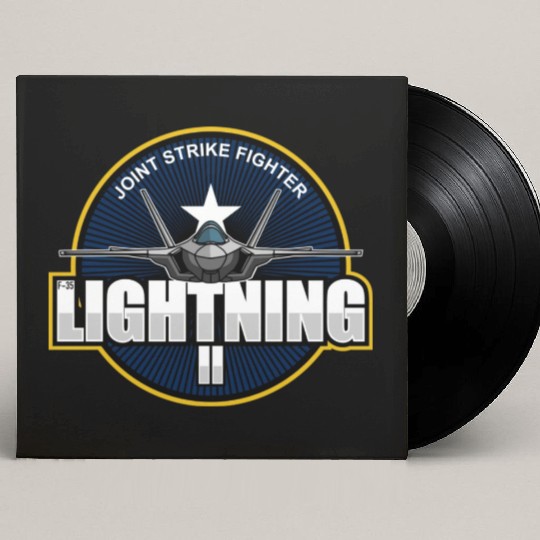 F35 Lightning 2 Patch Small logo red Custom Vinyl Record Sleeves