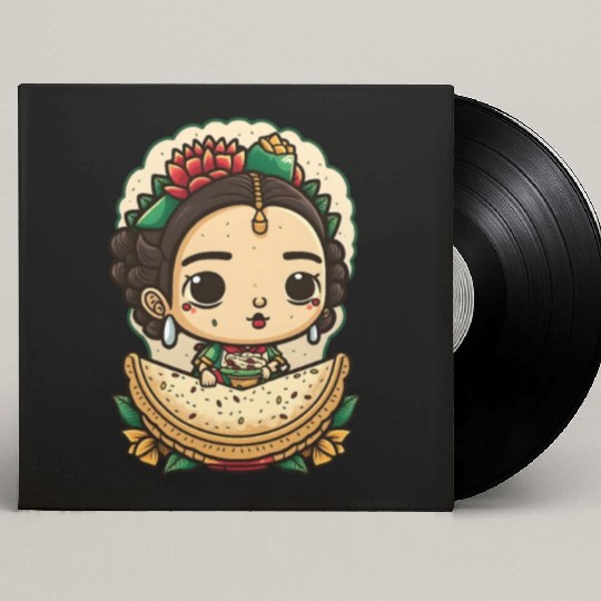 Frida Kahlo & Tacos Cinco De Mayo Mexican Fiesta Custom Vinyl Record Sleeves