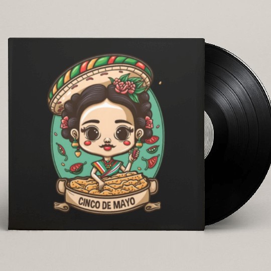 Frida Kahlo & Tacos Funny Cinco De Mayo Mexican Custom Vinyl Record Sleeves