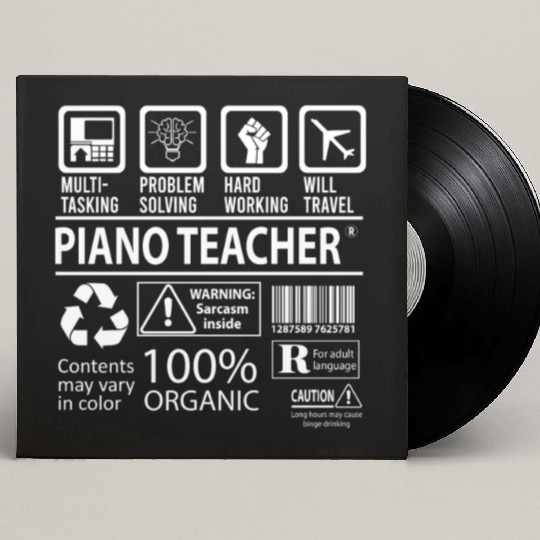 Piano Teacher Custom Vinyl Record Sleeves - Multitasking Job Gift Item
