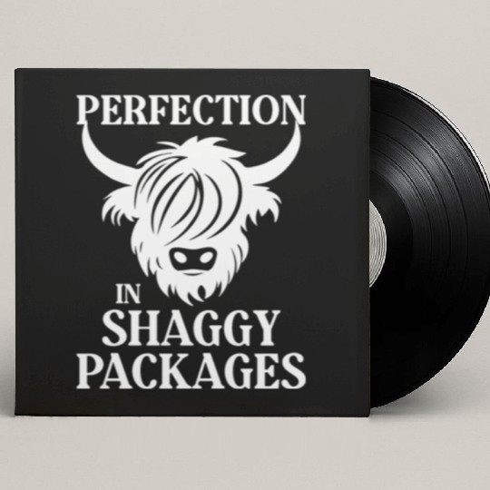 Perfection In Shaggy Packages Highland Cow Custom Vinyl Record Sleeves