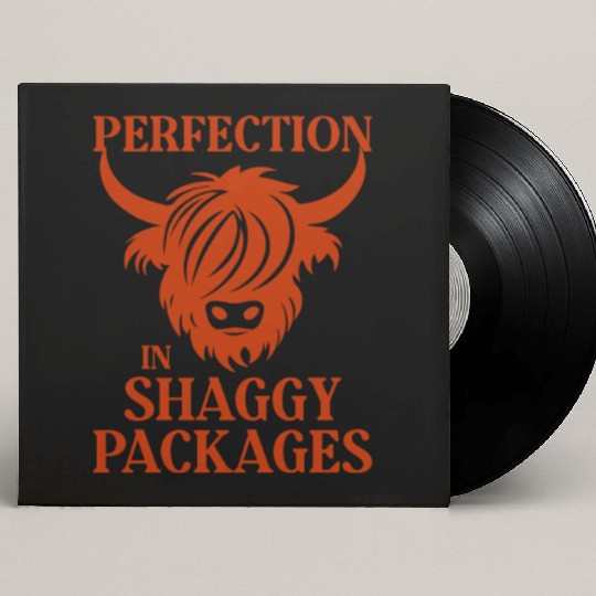 Perfection In Shaggy Packages Highland Cow Custom Vinyl Record Sleeves