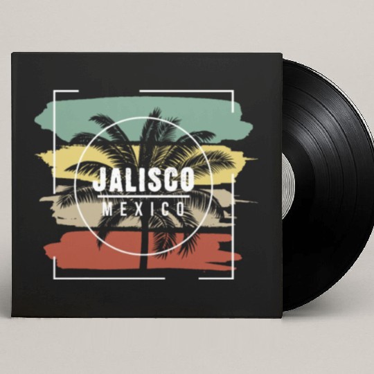 Jalisco Mexico Artistic Palm Tree Retro Custom Vinyl Record Sleeves