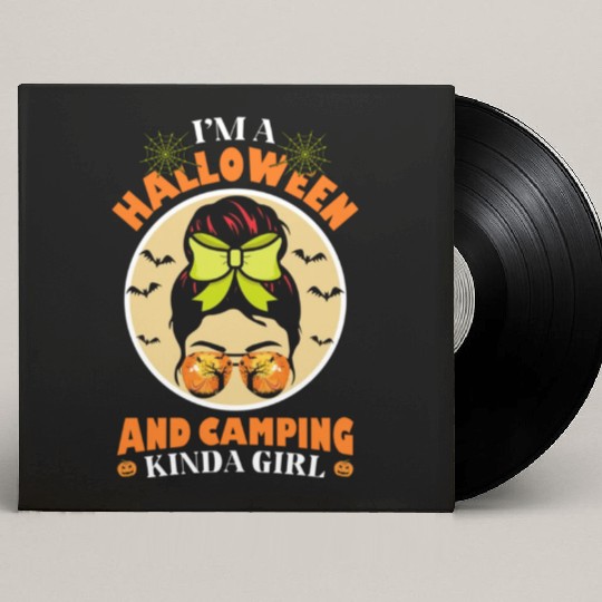 Im a Halloween And Camping Kinda Girl Trick or Tre Custom Vinyl Record Sleeves