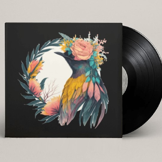 Cute Bird Of Paradise Bird Flower Crown Pet Birds Custom Vinyl Record Sleeves