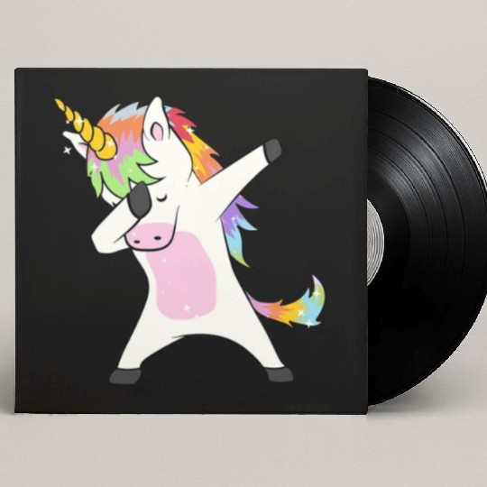 Cute dabbing unicorn dab dance girls boys children Custom Vinyl Record Sleeves