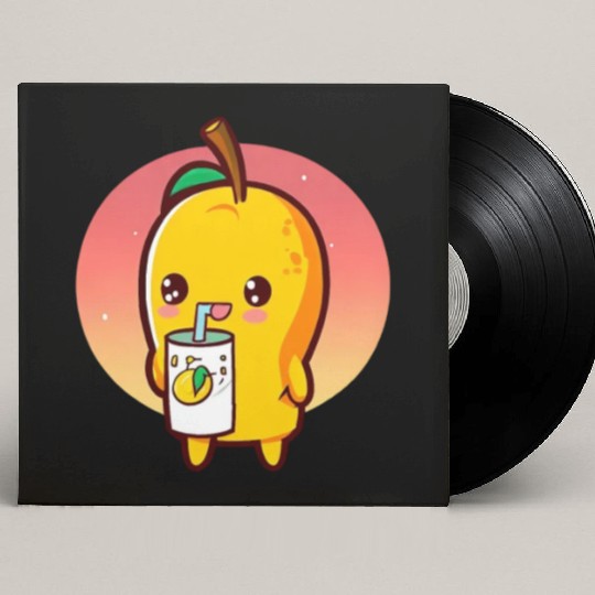 Refreshing mango enjoying mango juice Custom Vinyl Record Sleeves