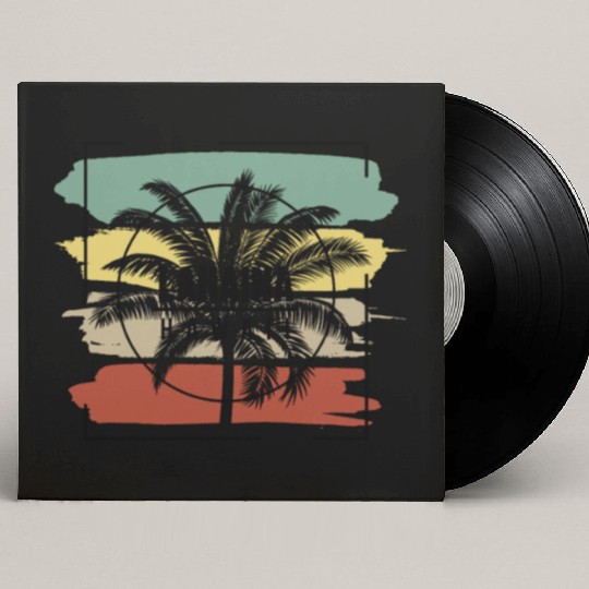 Lahaina Maui Hawaii Palm Tree Retro Artistic Custom Vinyl Record Sleeves