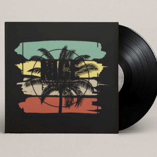 Nice France Palm Tree Retro Artistic Custom Vinyl Record Sleeves
