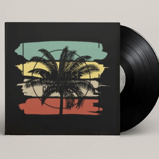 San Jose Costa Rica Palm Tree Retro Artistic Custom Vinyl Record Sleeves