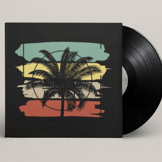 Honolulu Hawaii Palm Tree Retro Artistic Custom Vinyl Record Sleeves
