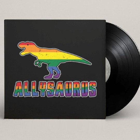 Ally Dinosaur Gay LGBTQ Rainbow LGBT Pride Month Custom Vinyl Record Sleeves