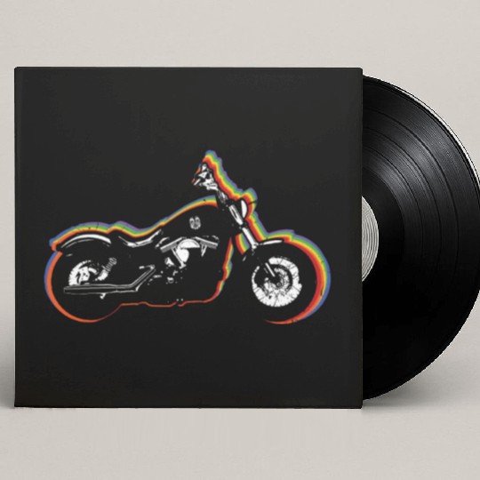 Motorcycle Gay LGBTQ Rainbow LGBT Pride Month Custom Vinyl Record Sleeves