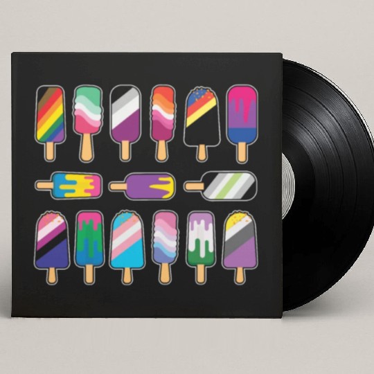 Ice Cream Gay LGBTQ Rainbow LGBT Pride Month Custom Vinyl Record Sleeves