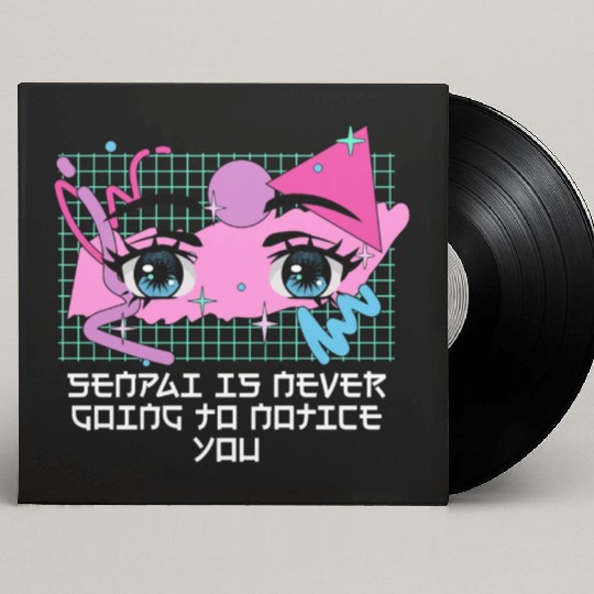 Senpai Is Never Going to Notice You Anime Funny Ma Custom Vinyl Record Sleeves
