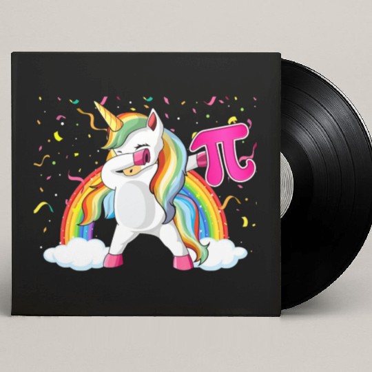 Dabbing Pi Day Unicorn Mathematic Superhero Custom Vinyl Record Sleeves