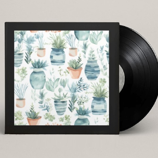 Watercolor Coastal Plants Custom Vinyl Record Sleeves