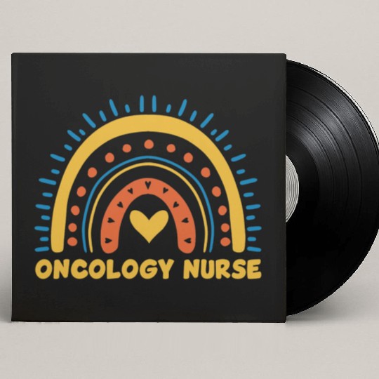 Great Oncology Nurse Rainbow RN Nurses Team Custom Vinyl Record Sleeves