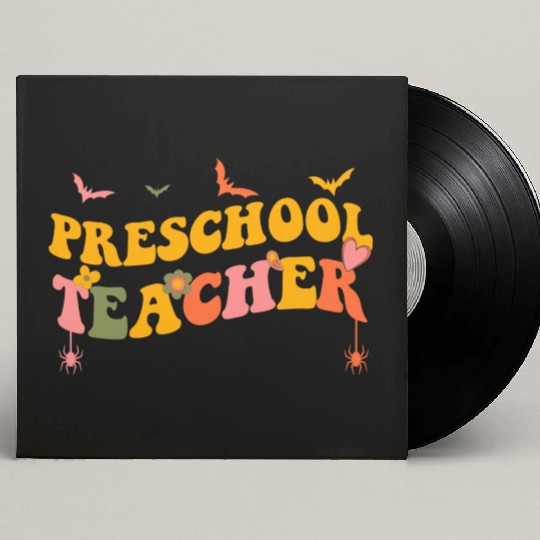 Funny Groovy Halloween Preschool Teacher Men Women Custom Vinyl Record Sleeves