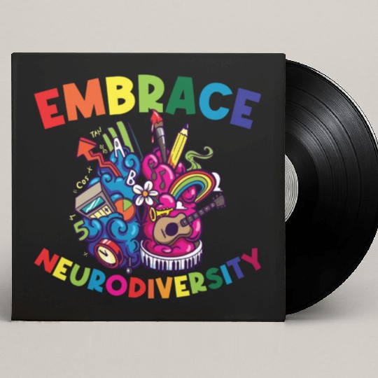 Embrace Neurodiversity Funny Adhd Custom Vinyl Record Sleeves