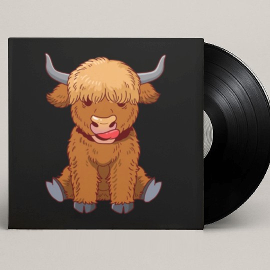 Scottish Highland Cow Cute Heifer Cattle Cow Farme Custom Vinyl Record Sleeves