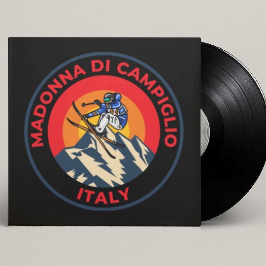 Vintage Skiing Madonna Di Campiglio Italy Sunset Custom Vinyl Record Sleeves