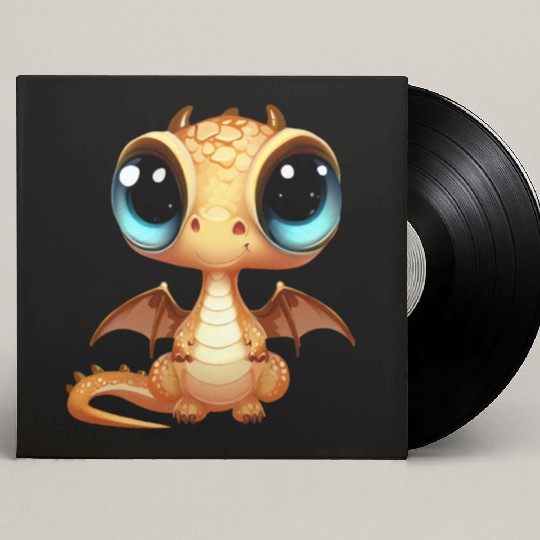 CUTE DRAGON FANTASY MEDIEVAL TIMES PUPPY BABY Custom Vinyl Record Sleeves