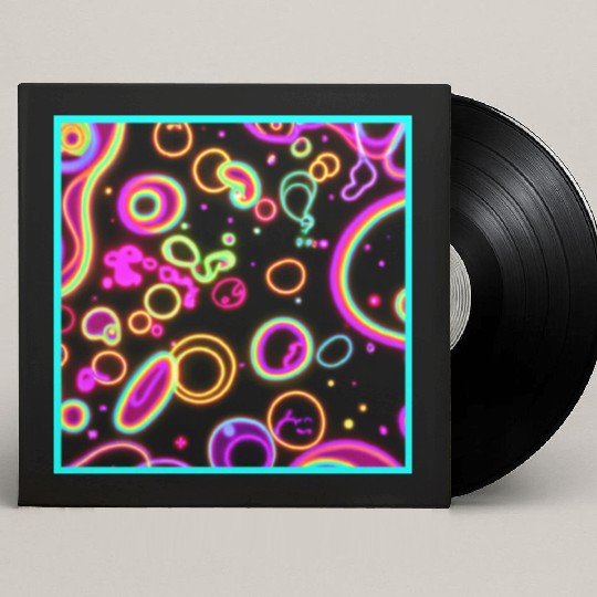 Colorful Circle Neon Patterns Art Design Custom Vinyl Record Sleeves