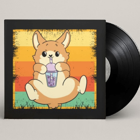 Bubble Tea Lover Boba Tea Drinker Dog Owner Custom Vinyl Record Sleeves