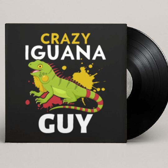 Crazy Iguana Owner Bearded Dragon Reptile lover Custom Vinyl Record Sleeves