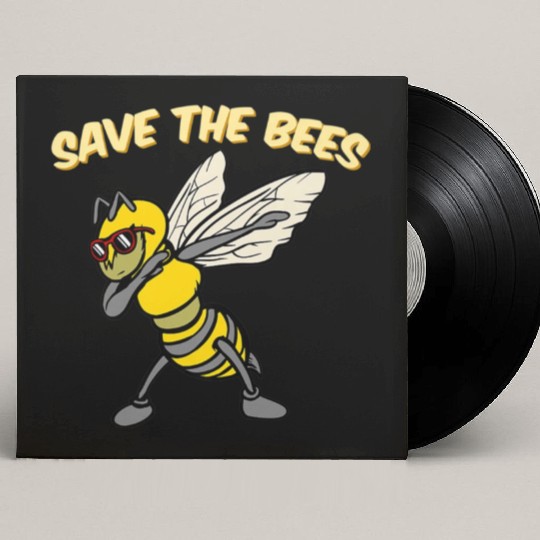 Save The Bees Custom Vinyl Record Sleeves Dabbing Bumblebee Bee