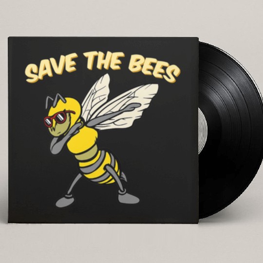 Save The Bees Custom Vinyl Record Sleeves Dabbing Bumblebee Bee