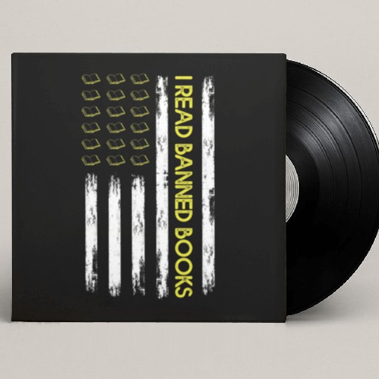 I Read Banned Books Retro USA Flag Reading Custom Vinyl Record Sleeves
