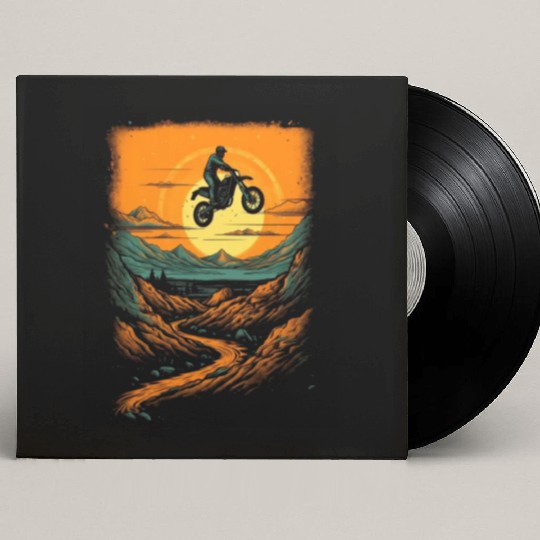 Dirt Bike Mountain Dirt Biking Motocross Biker Custom Vinyl Record Sleeves