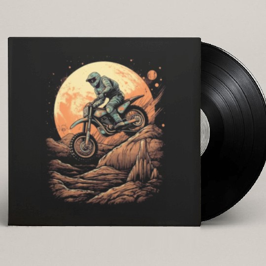 Dirt Bike Moon Motocross Motorcycle Riding Biker Custom Vinyl Record Sleeves