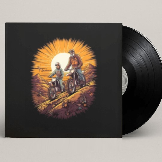 Dirt Bike Father Dad Son Motorcycle Riding Custom Vinyl Record Sleeves