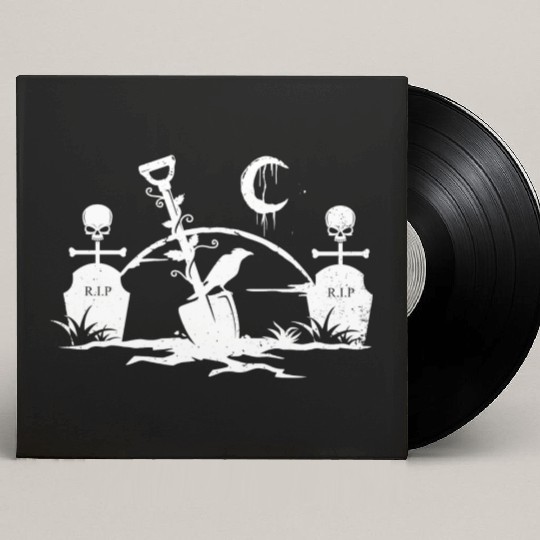 Gothic Graveyard Vintage Crow Lover Skull Fanatic Custom Vinyl Record Sleeves