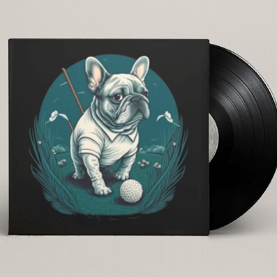 French Bulldog | Golf Sport Player Cute Frenchie Custom Vinyl Record Sleeves