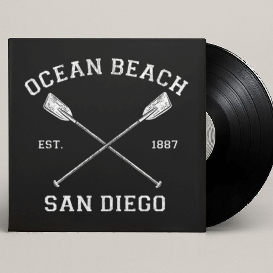 Vintage Ocean Beach San Diego Vacation Custom Vinyl Record Sleeves