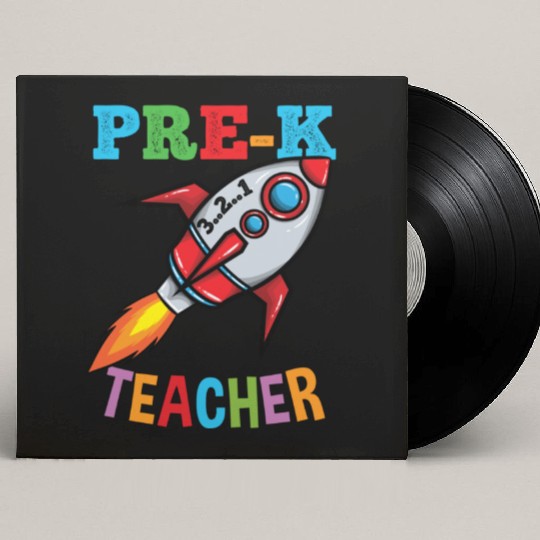Space Pre K Teacher Preschool Back To School Custom Vinyl Record Sleeves