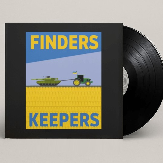 Funny Farmer Tractor Ukraine Flag Support Finders\ Custom Vinyl Record Sleeves