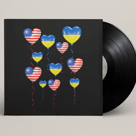US Solidarity and a heart for Ukraine Custom Vinyl Record Sleeves