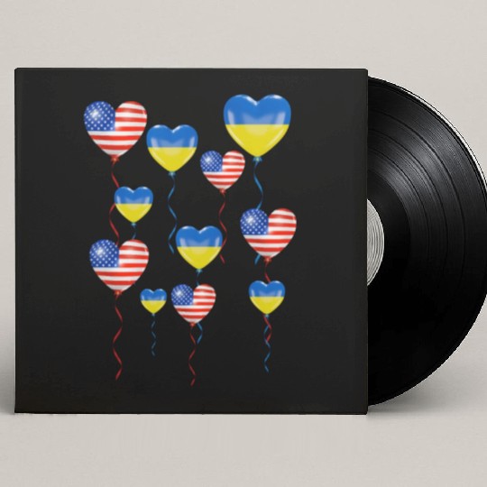US Solidarity and a heart for Ukraine Custom Vinyl Record Sleeves