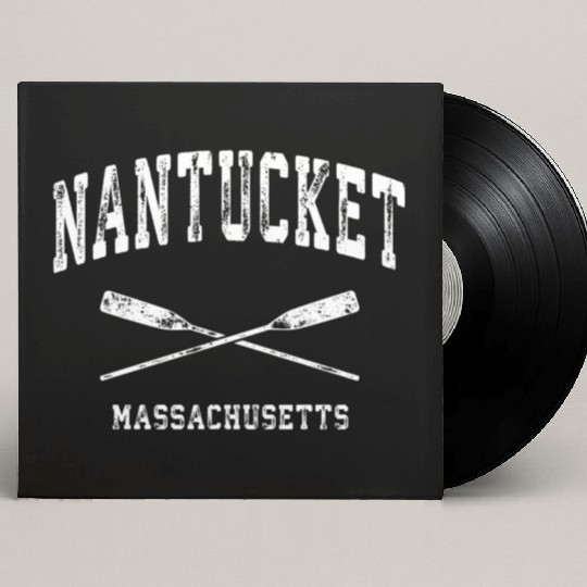 Nantucket Massachusetts Nautical Crossed Oars Custom Vinyl Record Sleeves