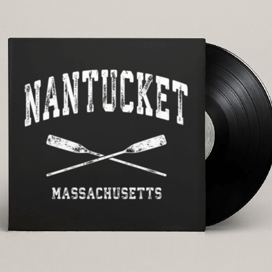 Nantucket Massachusetts Nautical Crossed Oars Custom Vinyl Record Sleeves