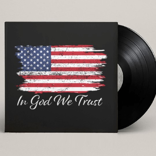In God We Trust Us Flag Patriotic Custom Vinyl Record Sleeves