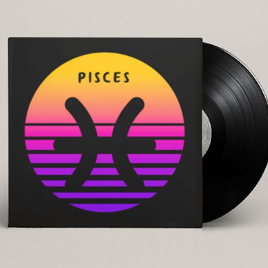 Pisces Zodiac Sign Sunset Pisces Custom Vinyl Record Sleeves