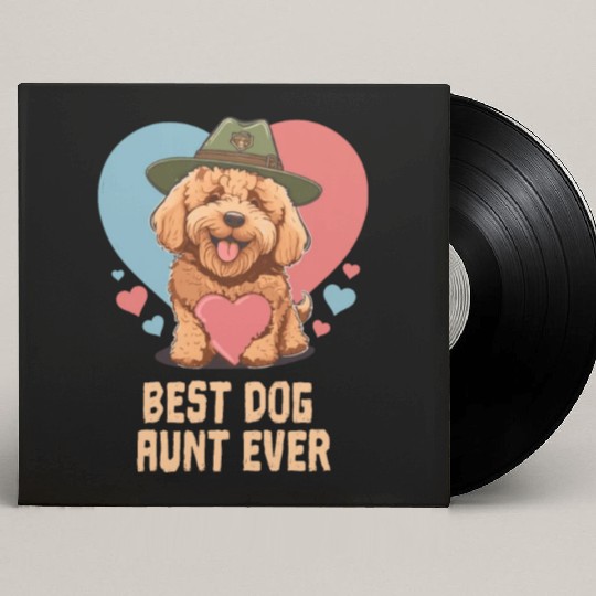 Best Dog Aunt Ever Goldendoodle Cute Dog Mom Custom Vinyl Record Sleeves