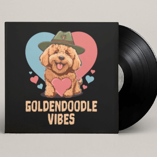 Goldendoodle Vibes Cute Dog Mom Golden Doodle Dog Custom Vinyl Record Sleeves