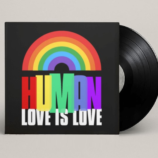 Human LGBTQ Rainbow Flag Gay Lesbian Pride Ally Custom Vinyl Record Sleeves